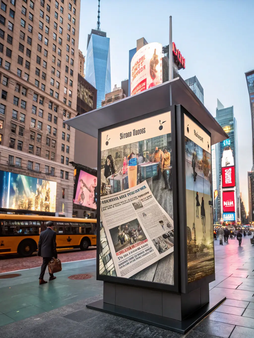 A vibrant digital marketing campaign shown on multiple screens, including laptops and billboards, featuring automotive brands and dynamic graphics, suitable for an automotive consulting website.